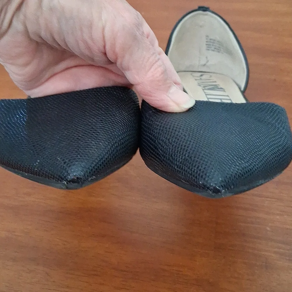 Sam & Libby Black Pointed Toe D'orsay Flats Vegan Sz 8.5M - Picture 4 of 7